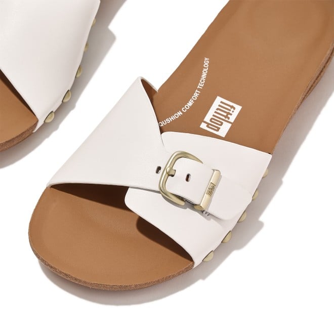 Fitflop Iqushion Adjustable Buckle Leather Slides (SKU: 228-390-16-5)