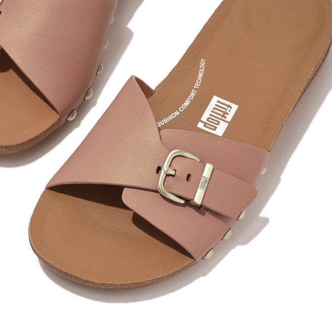 Fitflop Iqushion Adjustable Buckle Leather Slides (SKU: 228-390-20-4)