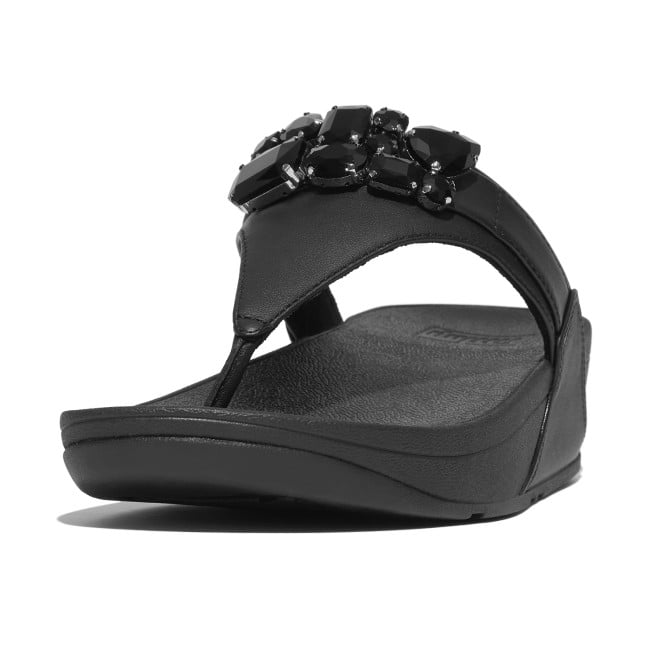 Fitflop Lulu Jewel-Deluxe Leather Toe-Post Sandals (SKU: 228-391-11-3)