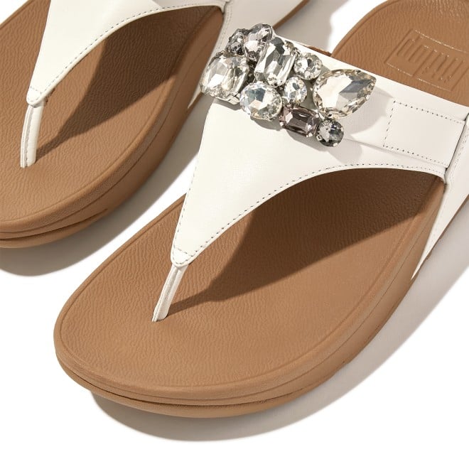 Fitflop Lulu Jewel-Deluxe Leather Toe-Post Sandals (SKU: 228-391-16-4)