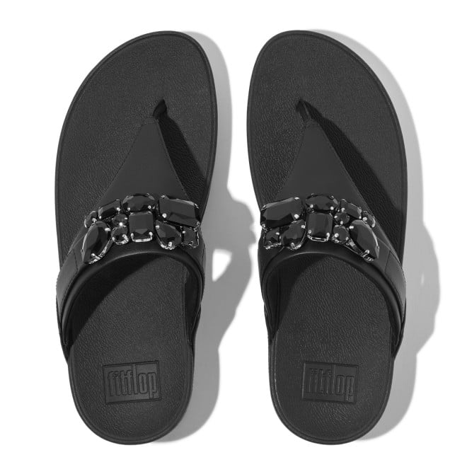 Fitflop Lulu Jewel-Deluxe Leather Toe-Post Sandals (SKU: 228-391-11-3)