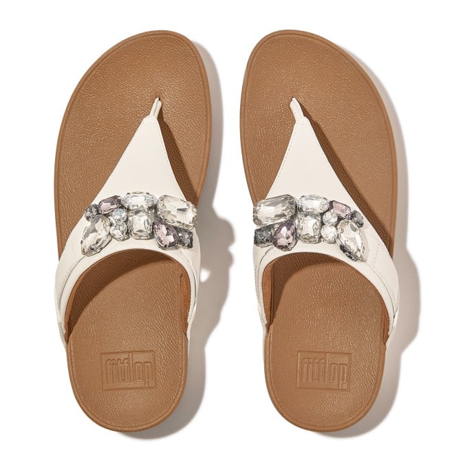 Fitflop Lulu Jewel-Deluxe Leather Toe-Post Sandals (SKU: 228-391-16-4)