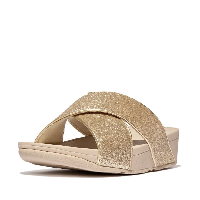 Fitflop Lulu Glitterdust Cross Slides (SKU: 228-400-51-4)