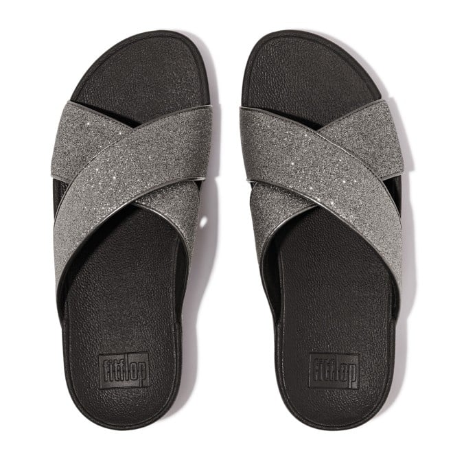 Fitflop Lulu Glitterdust Cross Slides (SKU: 228-400-14-3)