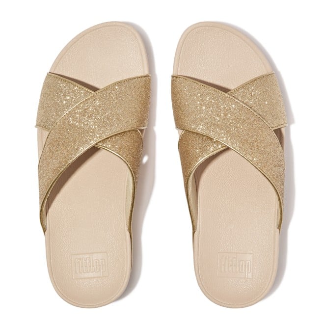 Fitflop Lulu Glitterdust Cross Slides (SKU: 228-400-51-4)