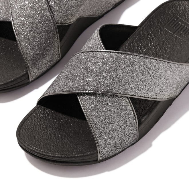 Fitflop Lulu Glitterdust Cross Slides (SKU: 228-400-14-3)