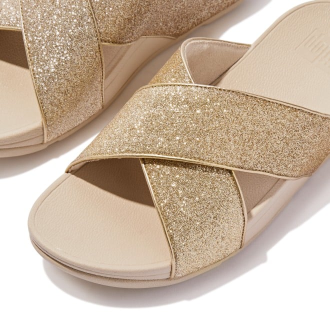 Fitflop Lulu Glitterdust Cross Slides (SKU: 228-400-51-4)