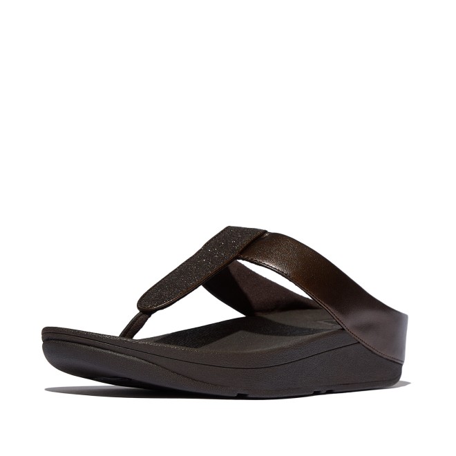 Fitflop Fino Glitterdust  Metallic Toe-Post Sandals (SKU: 228-402-12-6)