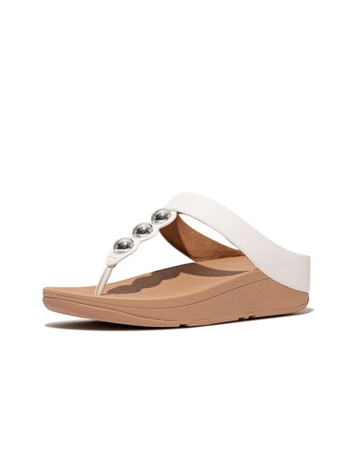 Fitflop Fino Mirror-Dome Leather Toe-Post Sandals (SKU: 228-403-16-3)
