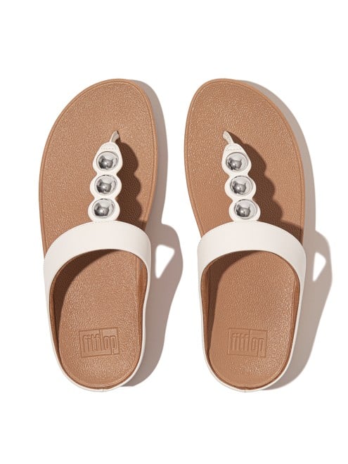 Fitflop Fino Mirror-Dome Leather Toe-Post Sandals (SKU: 228-403-16-3)
