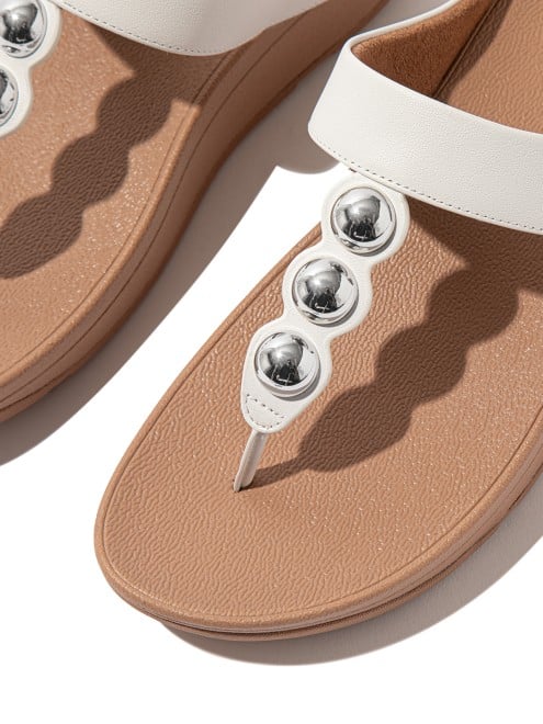 Fitflop Fino Mirror-Dome Leather Toe-Post Sandals (SKU: 228-403-16-3)