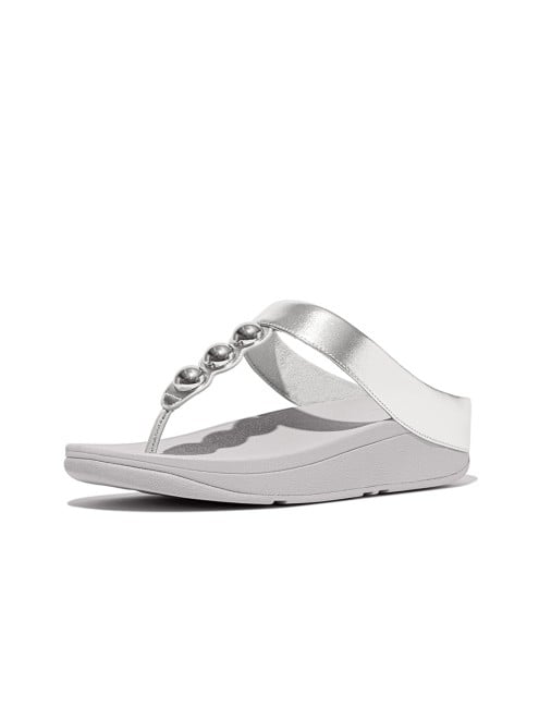 Fitflop Fino Mirror-Dome Metallic-Leather Toe-Post Sandals (SKU: 228-404-27-3)