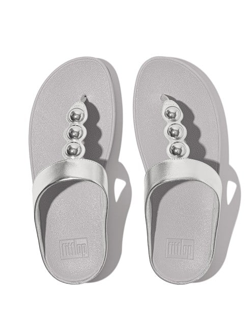 Fitflop Fino Mirror-Dome Metallic-Leather Toe-Post Sandals (SKU: 228-404-27-3)