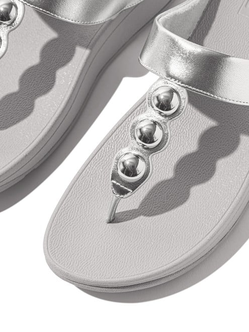 Fitflop Fino Mirror-Dome Metallic-Leather Toe-Post Sandals (SKU: 228-404-27-3)