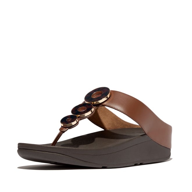 Fitflop Fino Resin-Hoop Leather Toe-Post Sandals (SKU: 228-405-12-7)