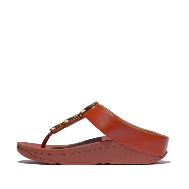 Fitflop Fino Resin-Hoop Leather Toe-Post Sandals (SKU: 228-405-25-3)