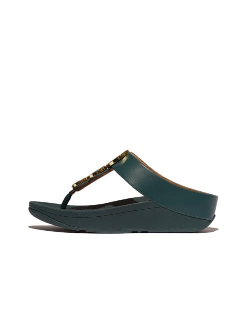 Fitflop Fino Resin-Hoop Leather Toe-Post Sandals
