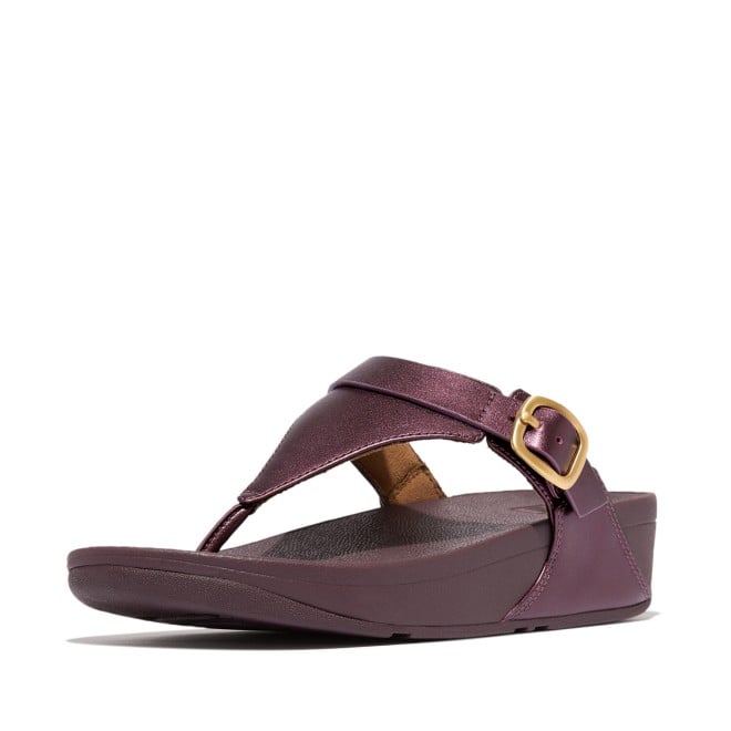 Fitflop Lulu Adjustable Metallic-Leather Toe-Post Sandals (SKU: 228-406-58-3)