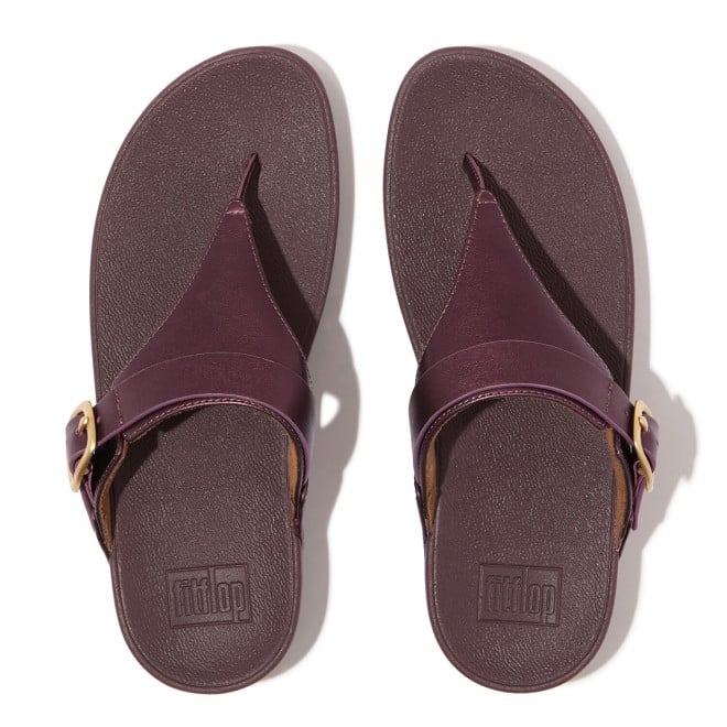 Fitflop Lulu Adjustable Metallic-Leather Toe-Post Sandals (SKU: 228-406-58-3)
