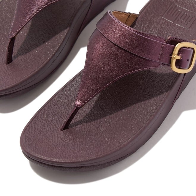 Fitflop Lulu Adjustable Metallic-Leather Toe-Post Sandals (SKU: 228-406-58-3)