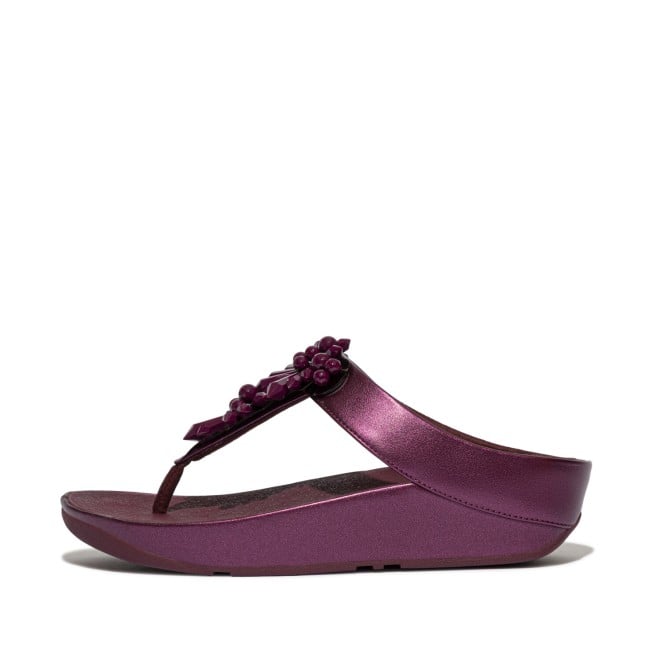 Fitflop Rumba Starburst-Bead Metallic Toe-Post Sandals