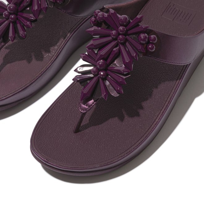 Fitflop Rumba Starburst-Bead Metallic Toe-Post Sandals (SKU: 228-409-58-4)