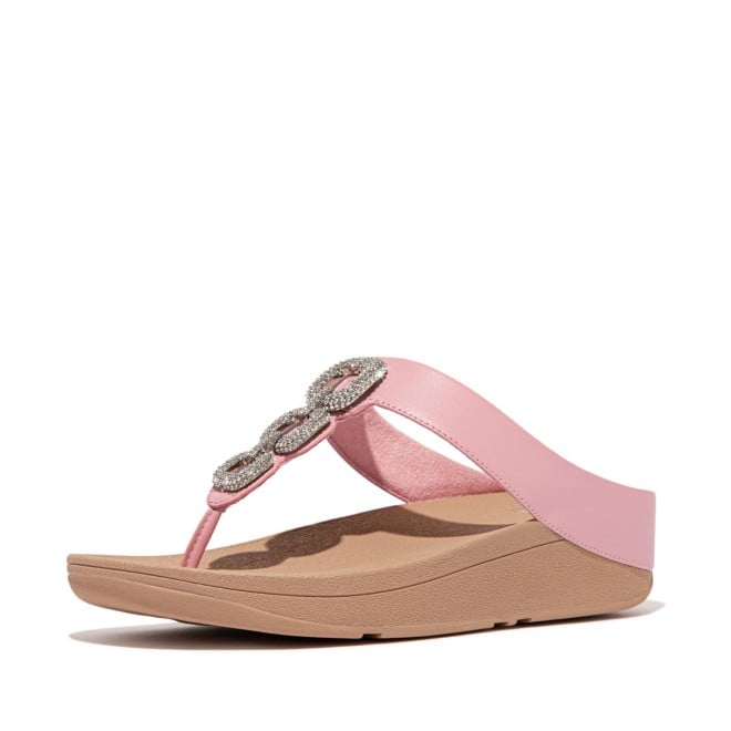 Fitflop Fino Crystal-Chain Leather Toe-Post Sandals (SKU: 228-411-24-3)