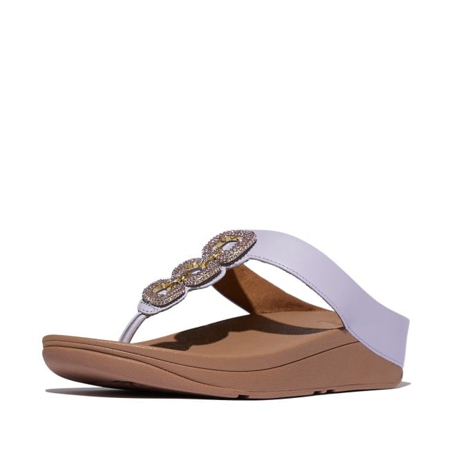 Fitflop Fino Crystal-Chain Leather Toe-Post Sandals (SKU: 228-411-26-3)