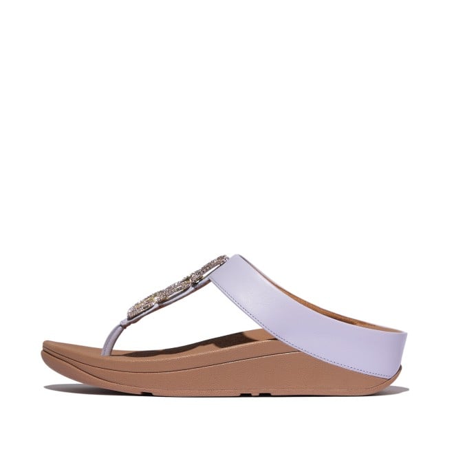 Fitflop Fino Crystal-Chain Leather Toe-Post Sandals (SKU: 228-411-26-3)