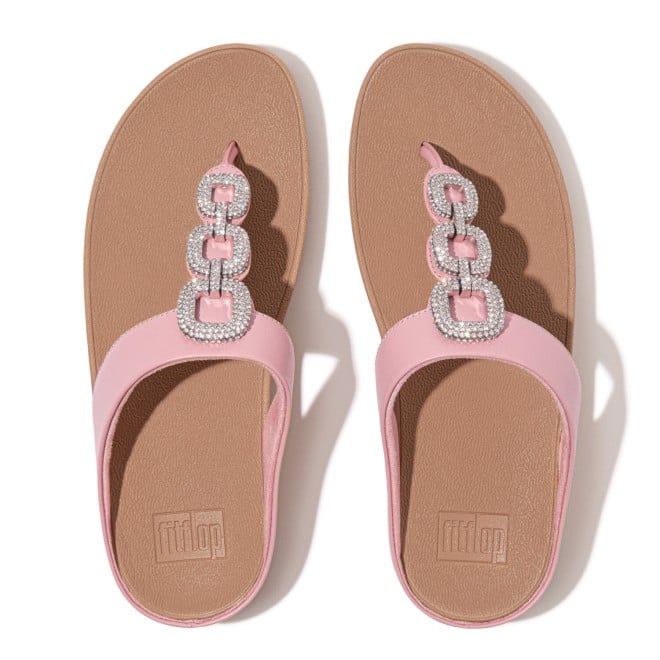 Fitflop Fino Crystal-Chain Leather Toe-Post Sandals (SKU: 228-411-24-3)