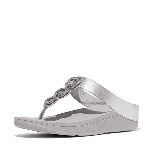 Fitflop Fino Crystal-Chain M/Leather Toe-Post Sandals (SKU: 228-412-27-3)