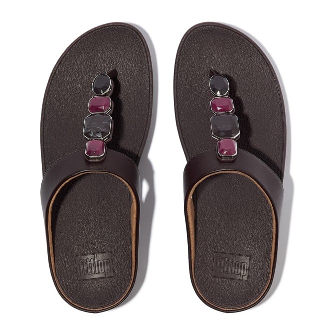 Fitflop Fino Multi-Stone Leather Toe-Post Sandals (SKU: 228-416-26-3)