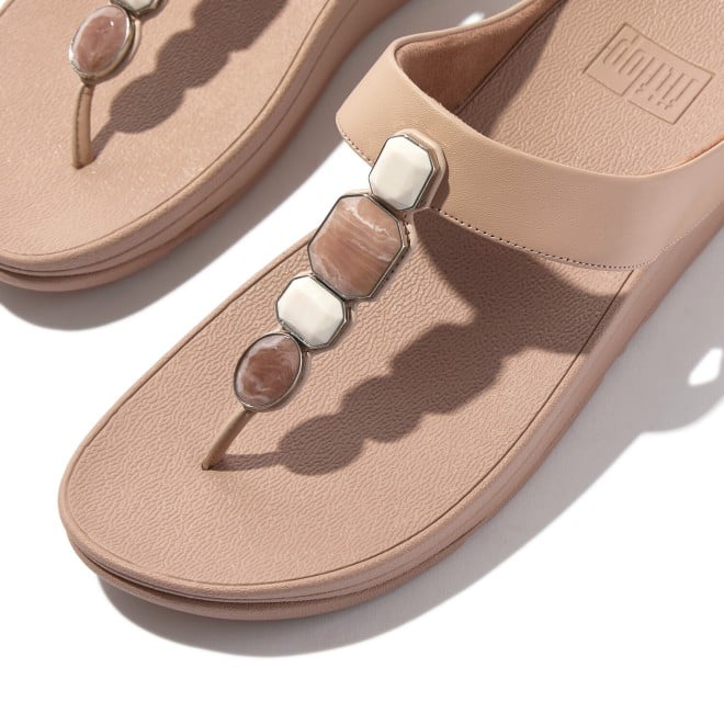 Fitflop Fino Multi-Stone Leather Toe-Post Sandals (SKU: 228-416-20-3)