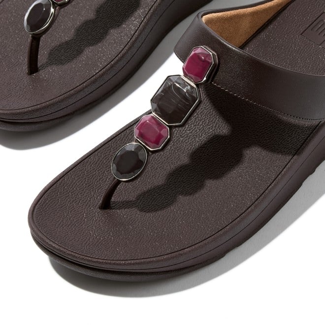 Fitflop Fino Multi-Stone Leather Toe-Post Sandals (SKU: 228-416-26-3)