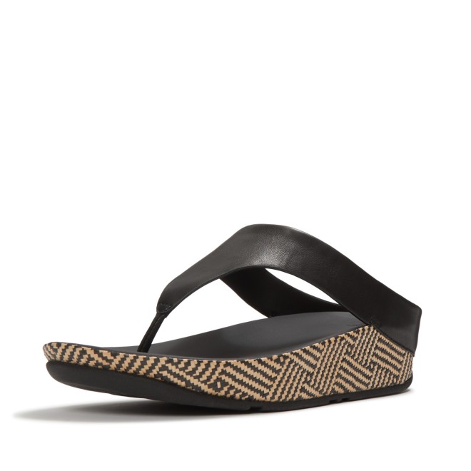 Fitflop Lulu Lux Graphic-Weave Leather Toe-Post Sandals (SKU: 228-438-11-3)