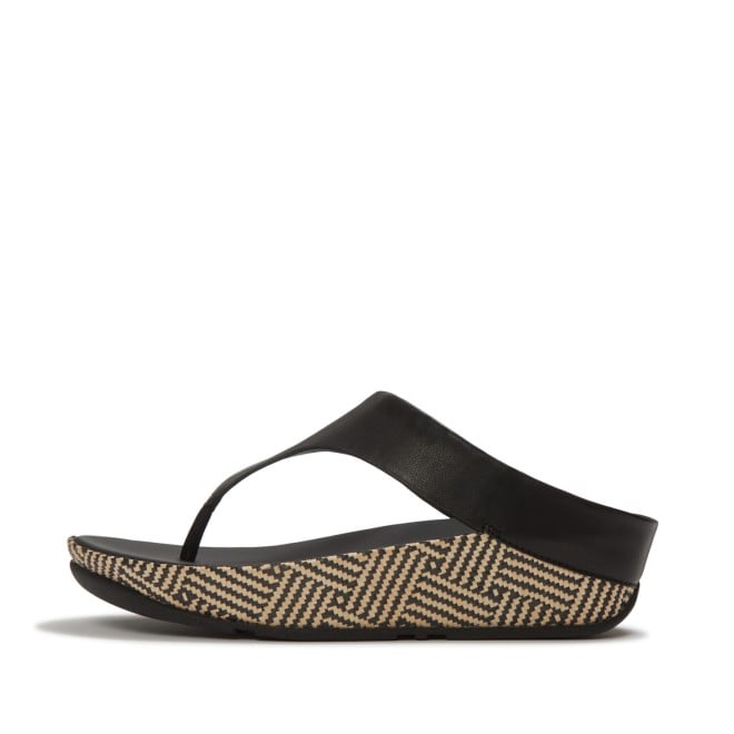 Fitflop Lulu Lux Graphic-Weave Leather Toe-Post Sandals
