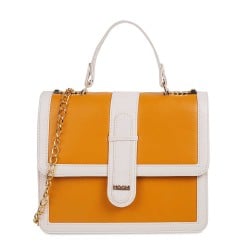 Women Yellow Hand Bags Flap Over Sling