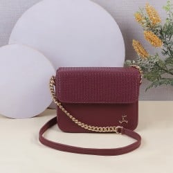 Women Maroon Sling Bag