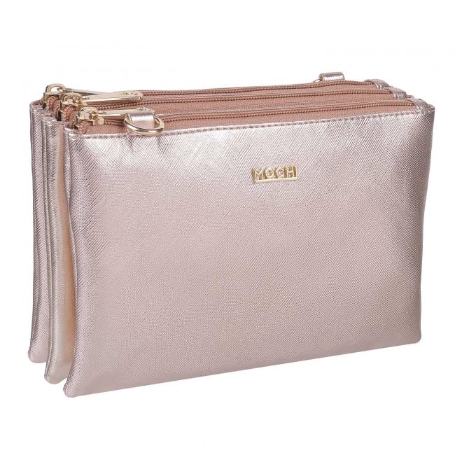 Mochi Women Rose-Gold Hand Bags Zip Top Sling (SKU: 230-4-52-10)