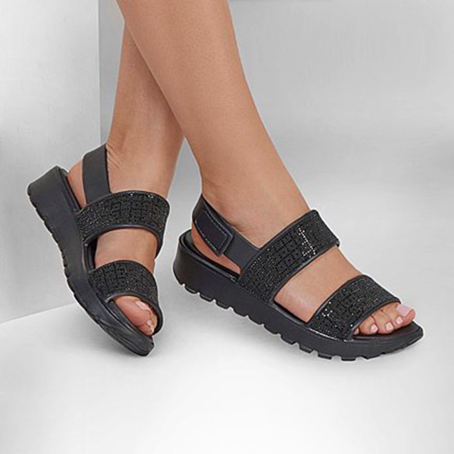 Skechers Women Black-suede Sports Sandals (SKU: 239-111572-34-6)