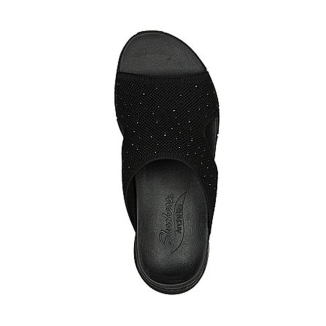 Skechers Women Black-suede Sports Slides (SKU: 239-119449-34-9)