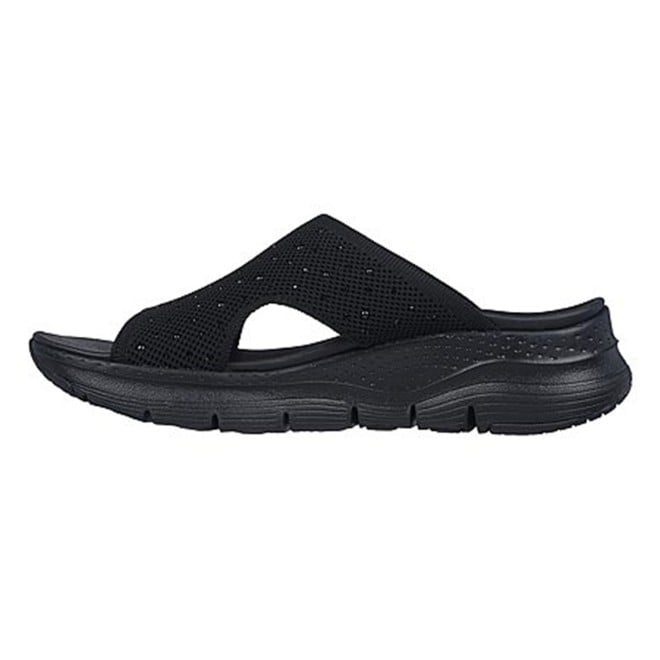 Skechers Women Black-suede Sports Slides (SKU: 239-119449-34-9)