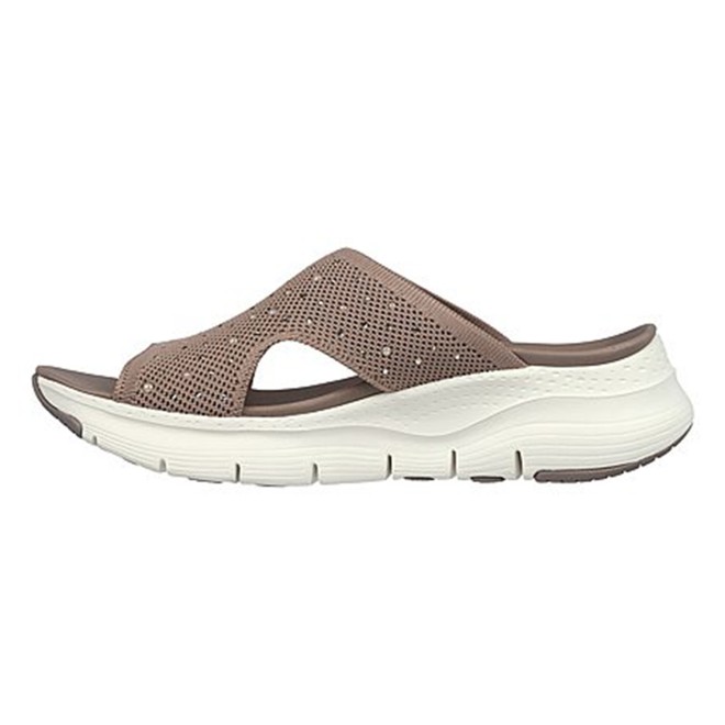 Skechers Women Brown-suede Sports Slides (SKU: 239-119449-35-7)