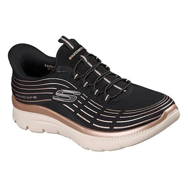 Skechers Women Black-gold Sports Slip Ons (SKU: 239-150611-79-7)