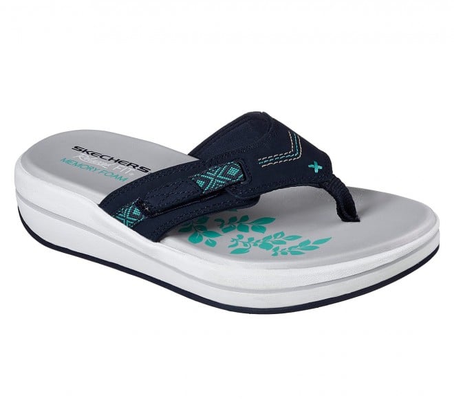 Skechers Women Navy-Blue Casual Slippers