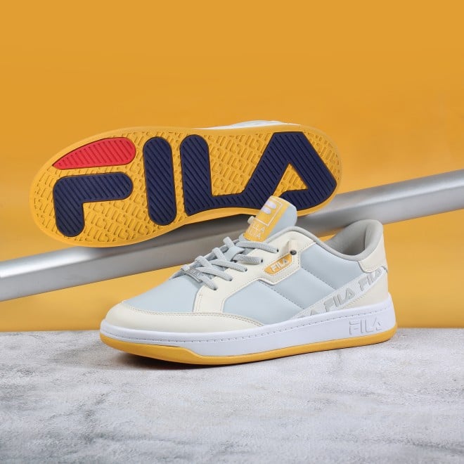 Fila Men Cream-Gry-Yellow Sports Sneakers