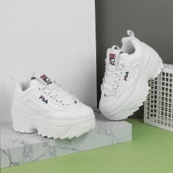 Women White-Navy-Red Sports Sneakers