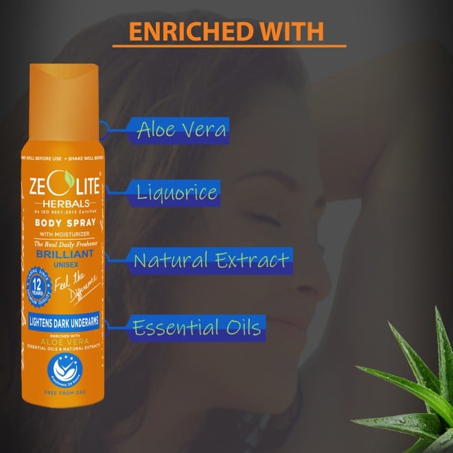 Zeolite Herbal Body Spray Orange BRILLIANT (Unisex) 125ml (SKU: 268-211106-25-10)