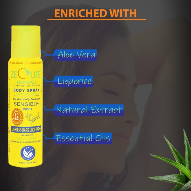 Zeolite Herbal Body Spray Yellow SENSIBLE (Unisex) 125ml (SKU: 268-211151-33-10)