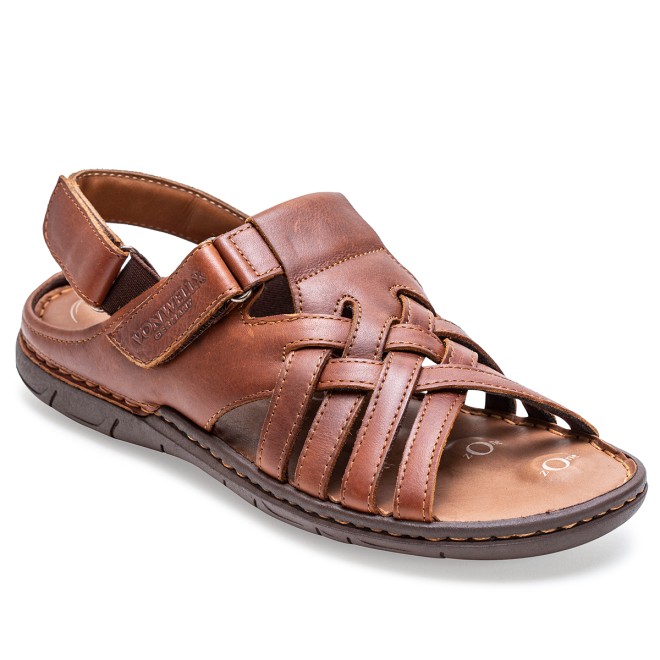 Von Wellx Tan Casual Sandals for Men